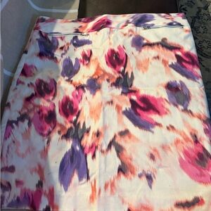 Watercolor print pink and purple Calvin Klein mini skirt size 12